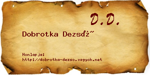 Dobrotka Dezső névjegykártya